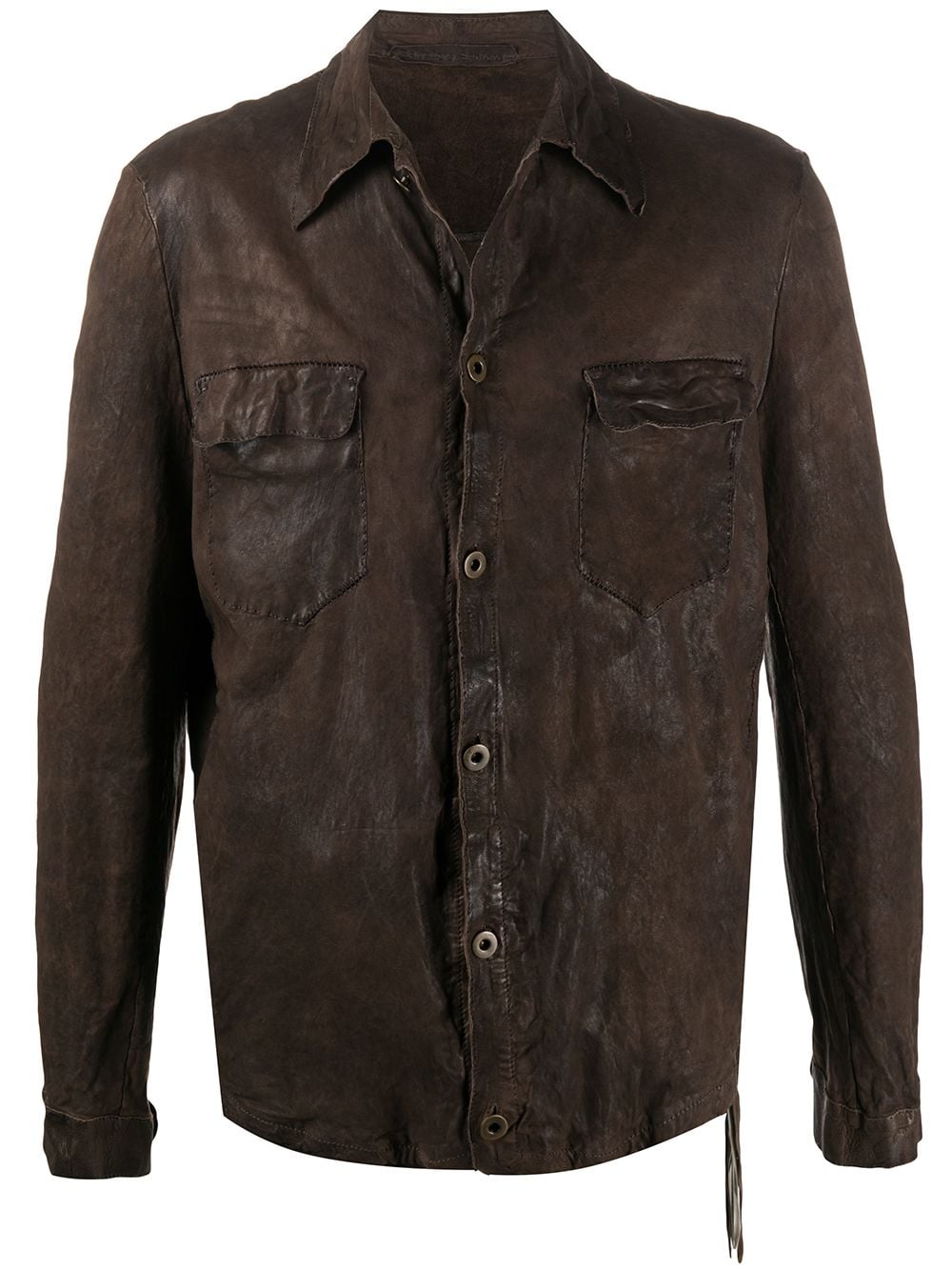 Salvatore Santoro Creased Shirt Jacket In Brown