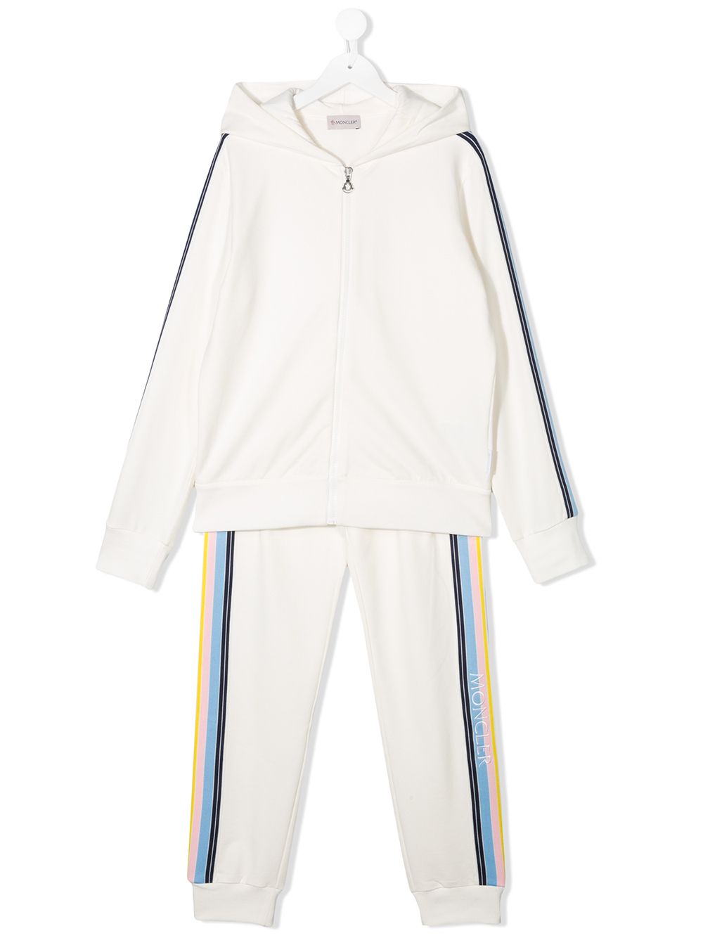Moncler Kids' Striped Tracksuit Set In White