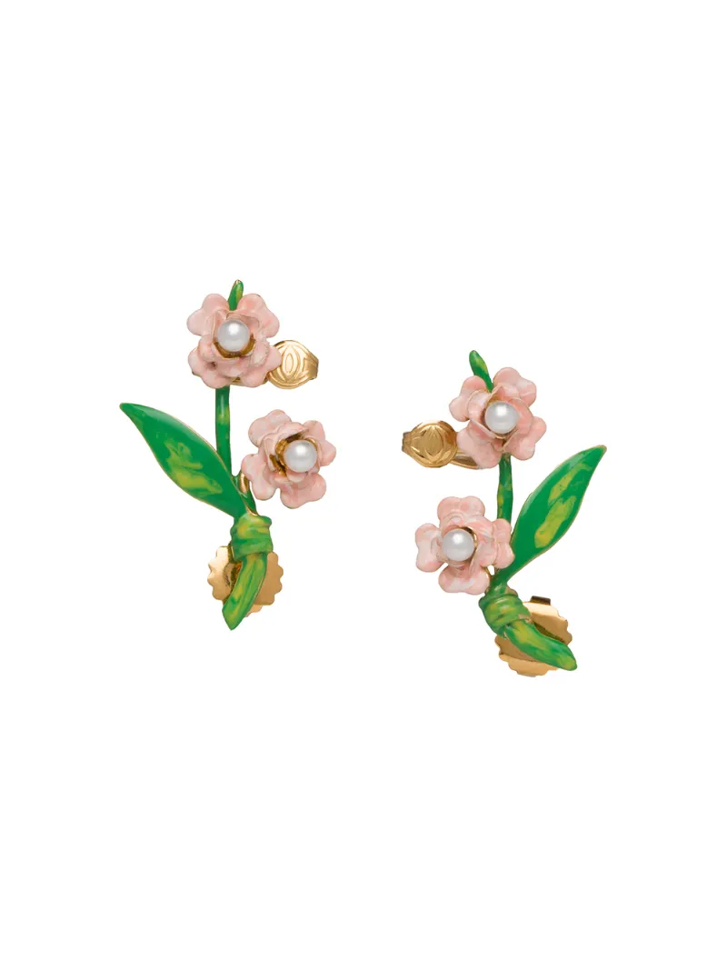 Prada shop flower earrings