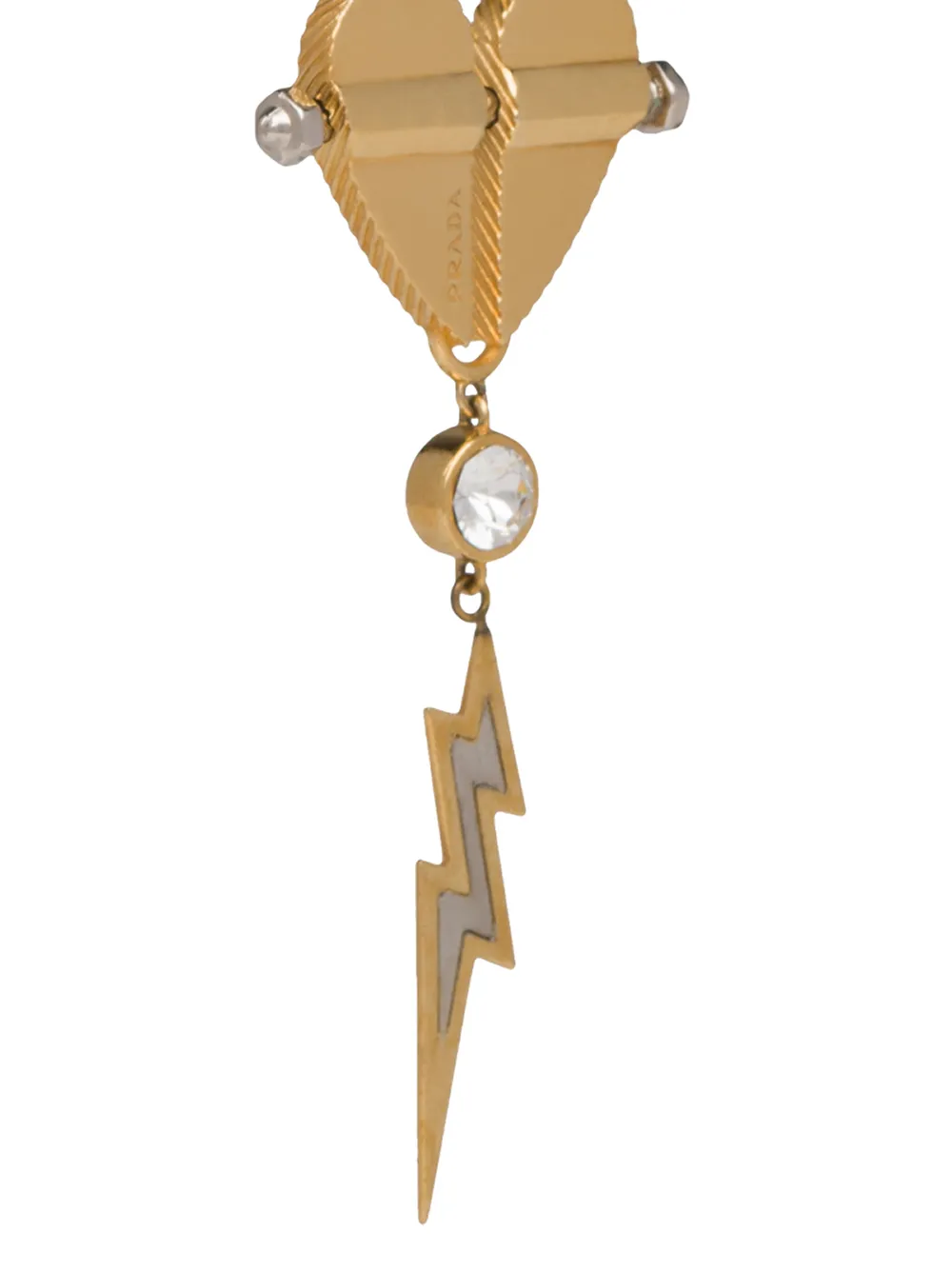 Prada Heart Thunderbolt Earrings Farfetch