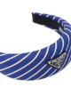 Prada striped logo plaque hair band