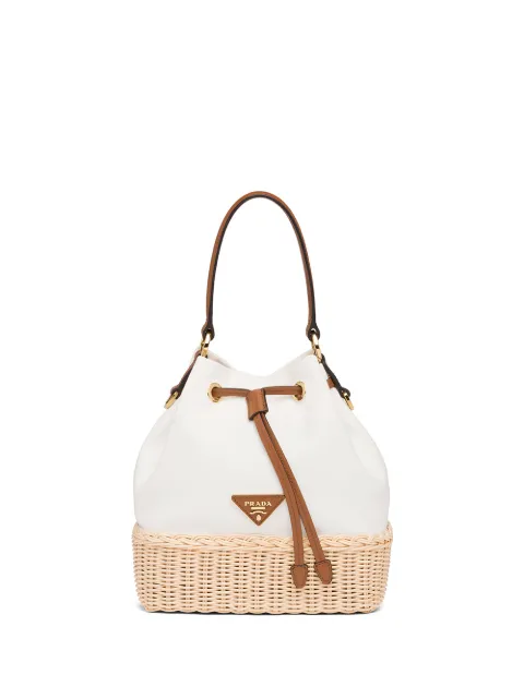 prada white wicker bag