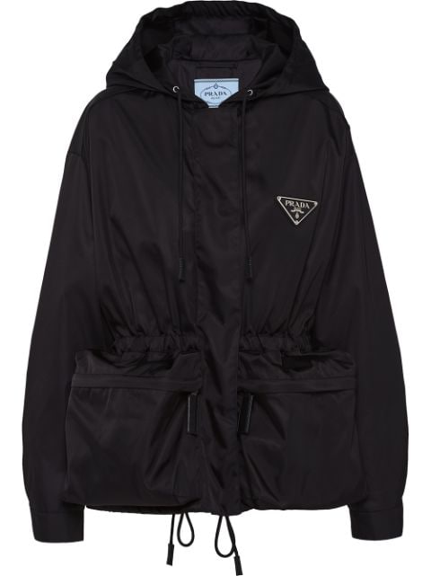 PRADA OVERSIZED DRAWSTRING ZIPPED JACKET