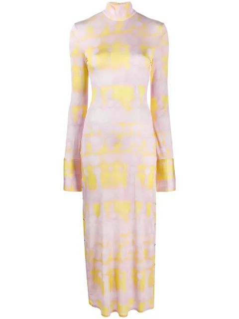 Ellery tie-dye print side buttoned dress