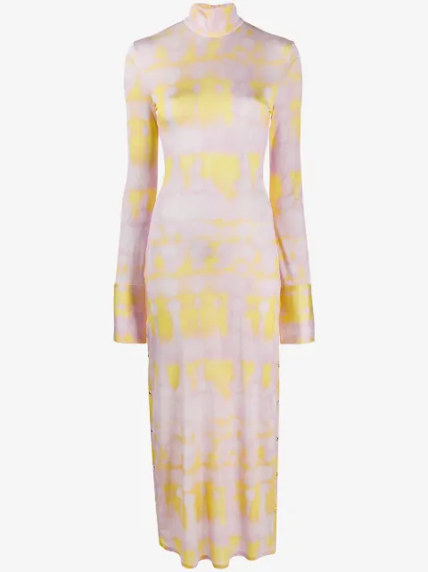 Ellery tie-dye print side buttoned dress