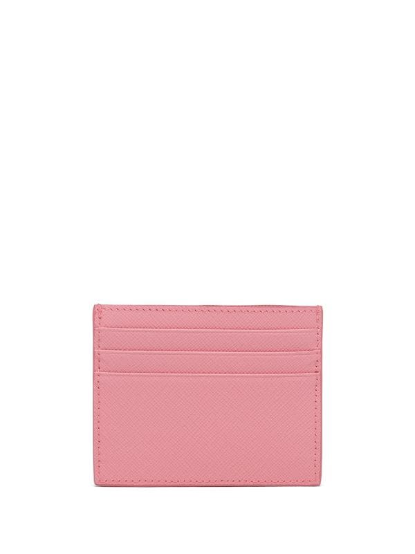 Shop pink Prada logo cardholder with Express Delivery - Farfetch