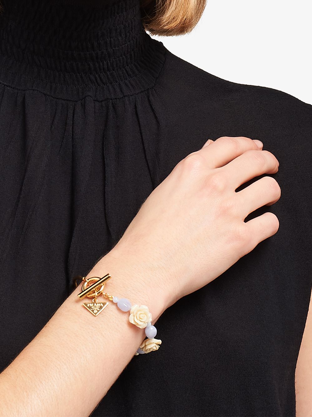 Prada Rose Embellished Cuff Bracelet - Farfetch