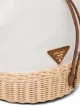 Prada Small logo plaque wicker bucket bag