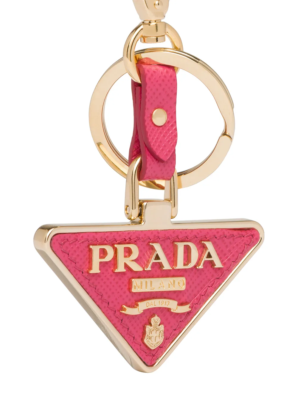 Prada Triangular Logo Keyring Farfetch