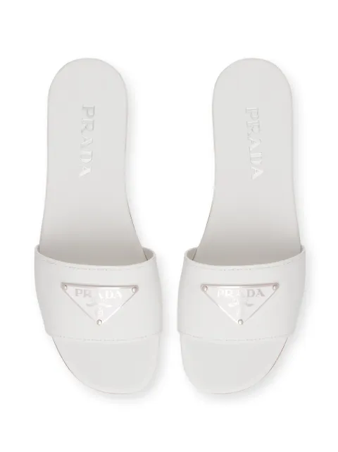 prada logo plaque slides