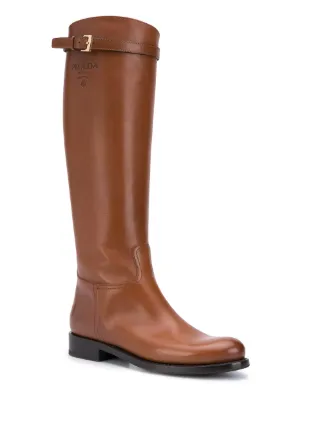 Brown Prada leather boots Farfetch Brown Prada leather boots Farfetch