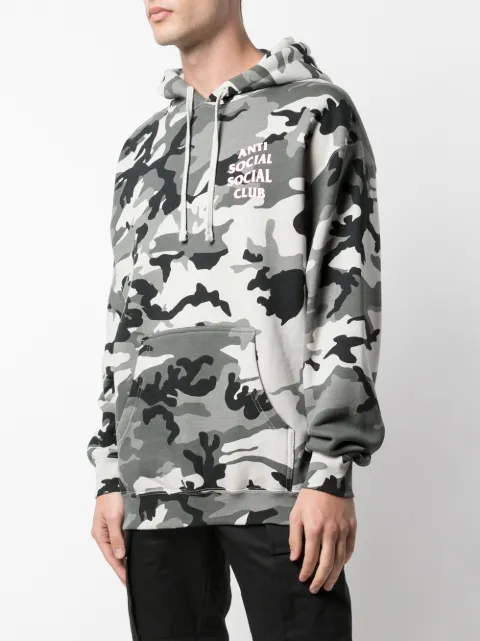 anti social club moletom com capuz camo