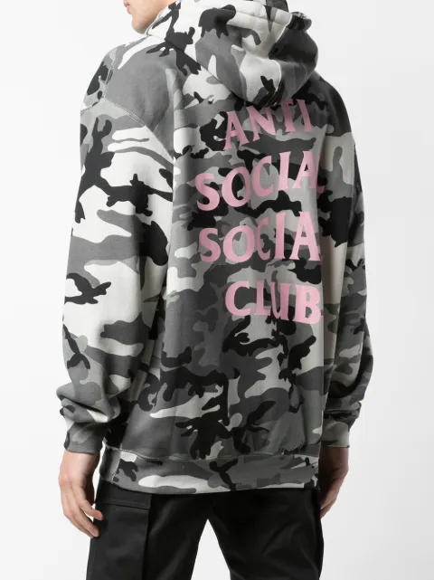 anti social club moletom com capuz camo