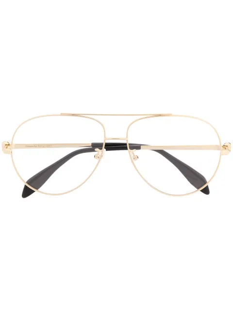Alexander McQueen Eyewear lunettes de vue Skull à monture aviateur