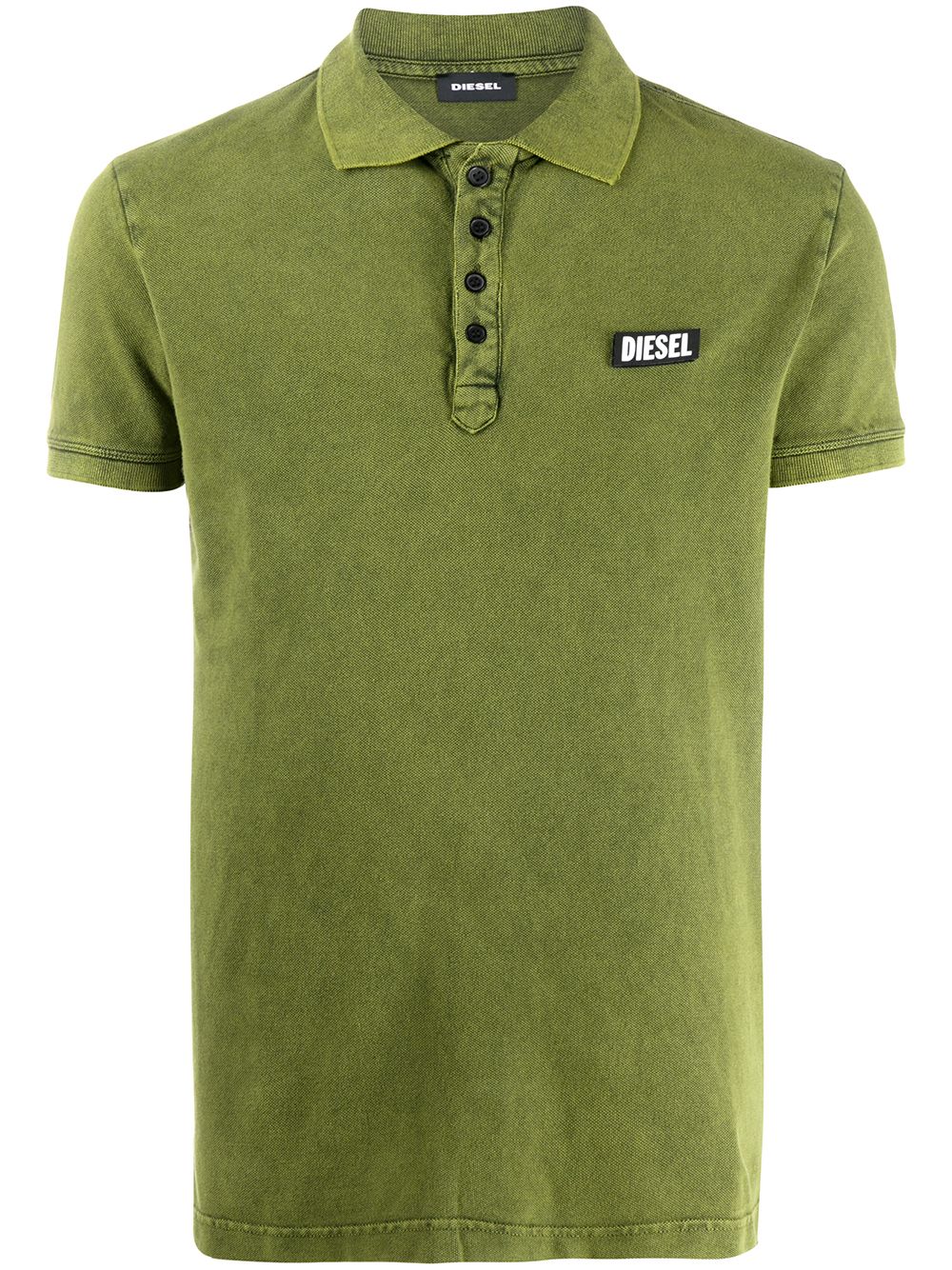 Diesel Logo Short-sleeve Polo Shirt In Green