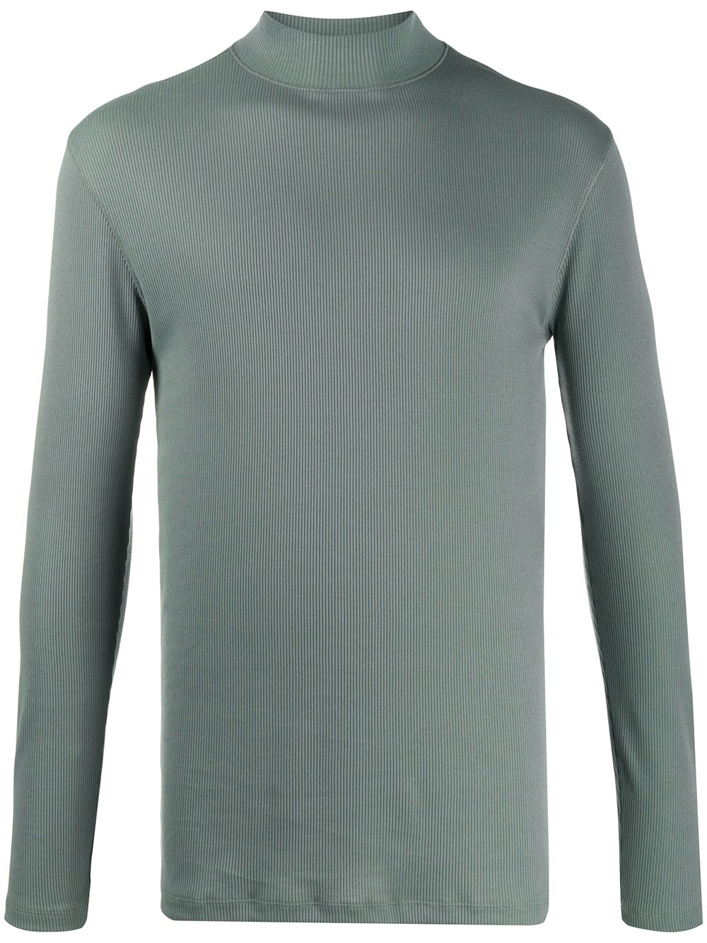 Lemaire Funnel Neck Long Sleeve Top In Green