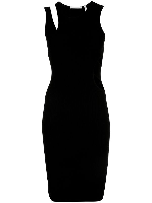 black fitted bodycon dress