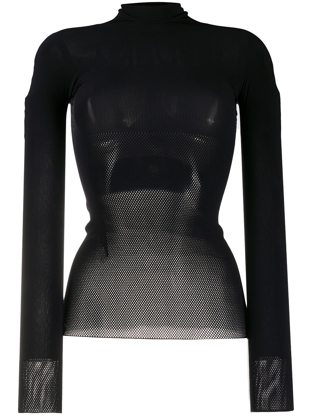 Ambush Turtleneck Mesh Top In Black