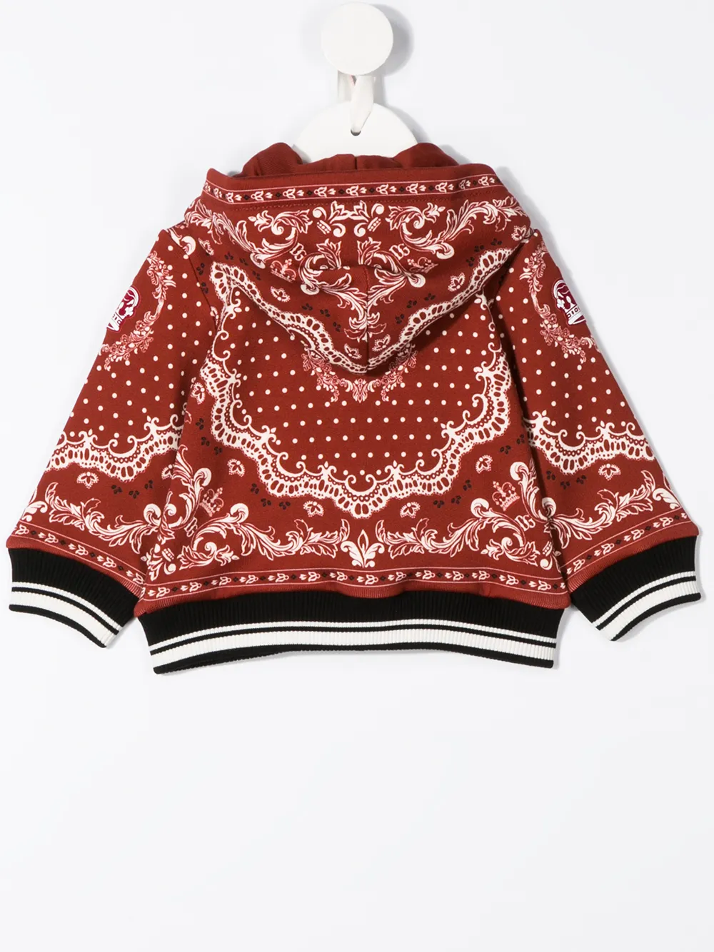 Shop Dolce & Gabbana Bandana Print Hoodie Jacket In Red