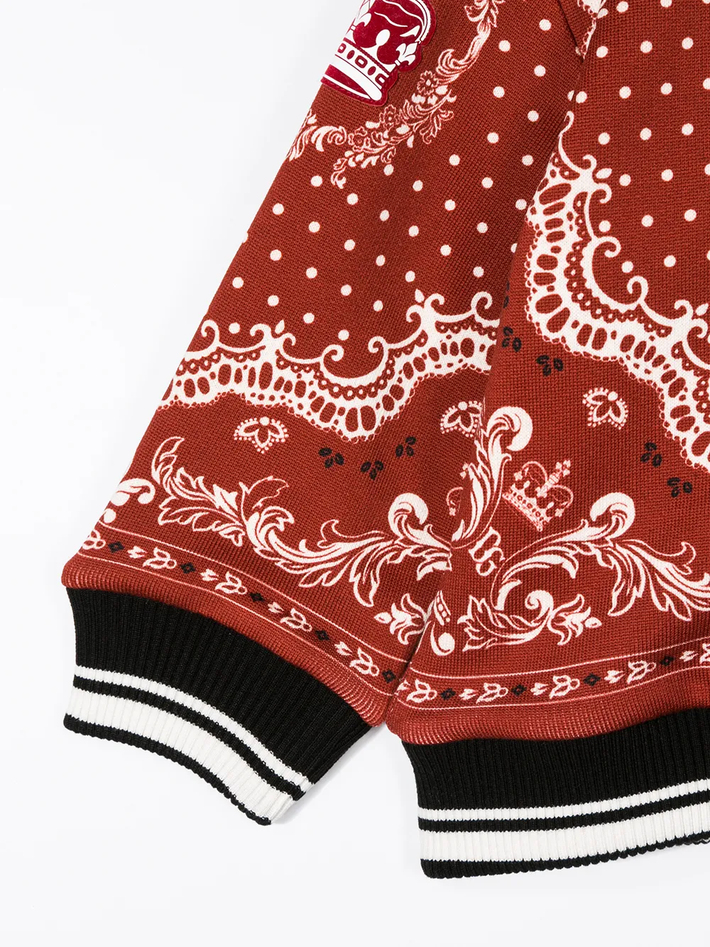 Shop Dolce & Gabbana Bandana Print Hoodie Jacket In Red