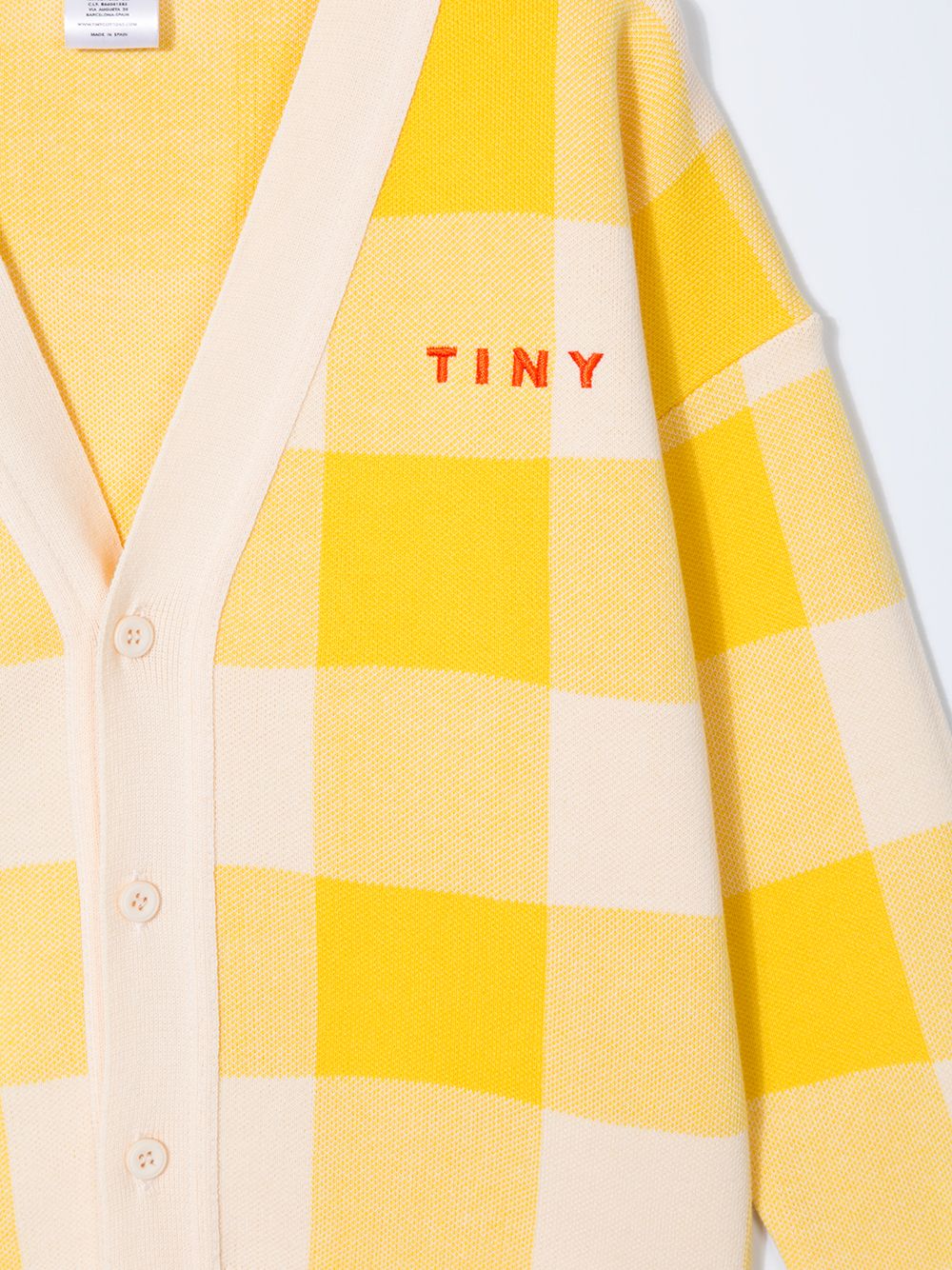 фото Tiny cottons checked logo embroidered cardigan