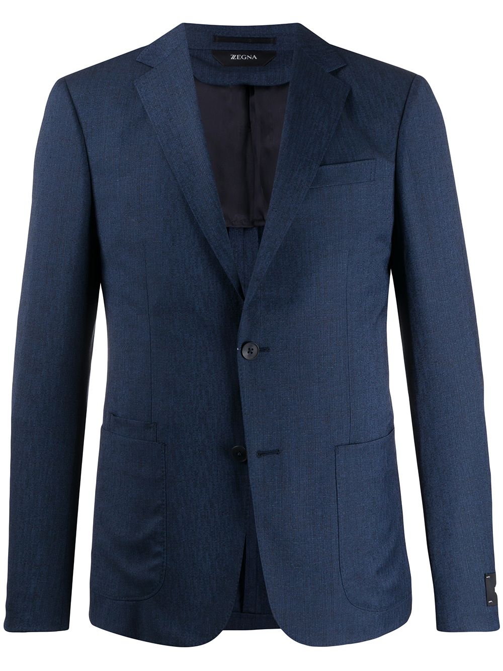 Z Zegna Single Breasted Blazer In Blue