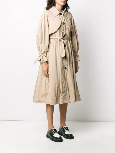 flared belted trench coat | Patou 