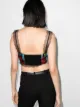 Versace floral-print lace bustier top