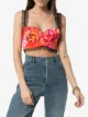 Versace プリント レーストリム トップ