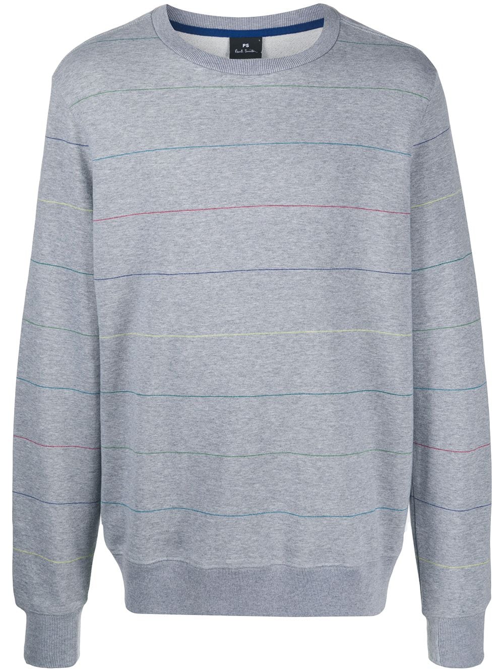 Shop Ps By Paul Smith Striped Print Sweatshirt In Grey