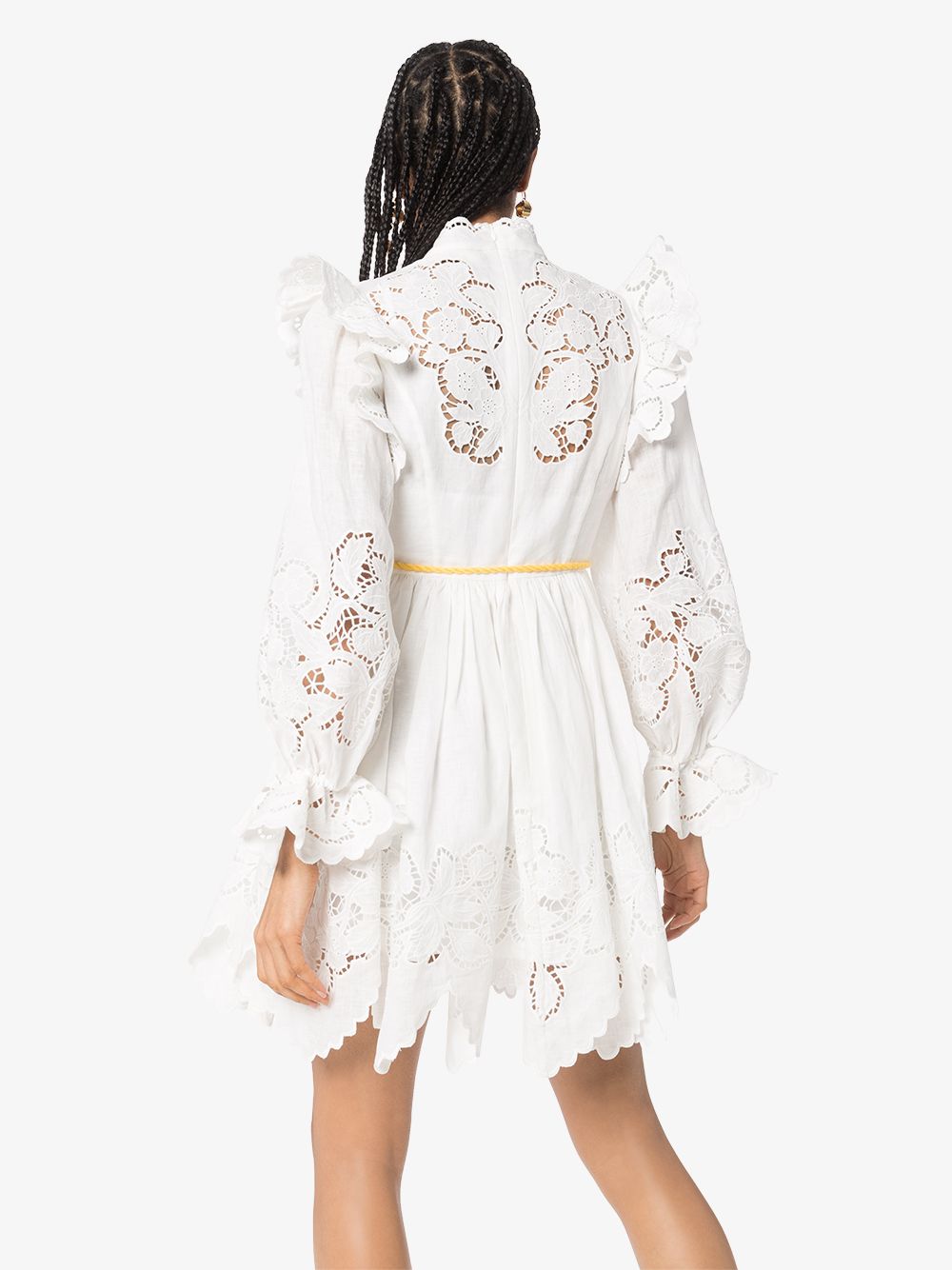 фото Zimmermann carnaby high neck ruffled dress