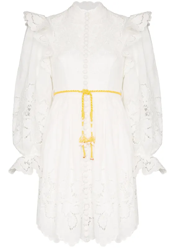 zimmermann white ruffle dress
