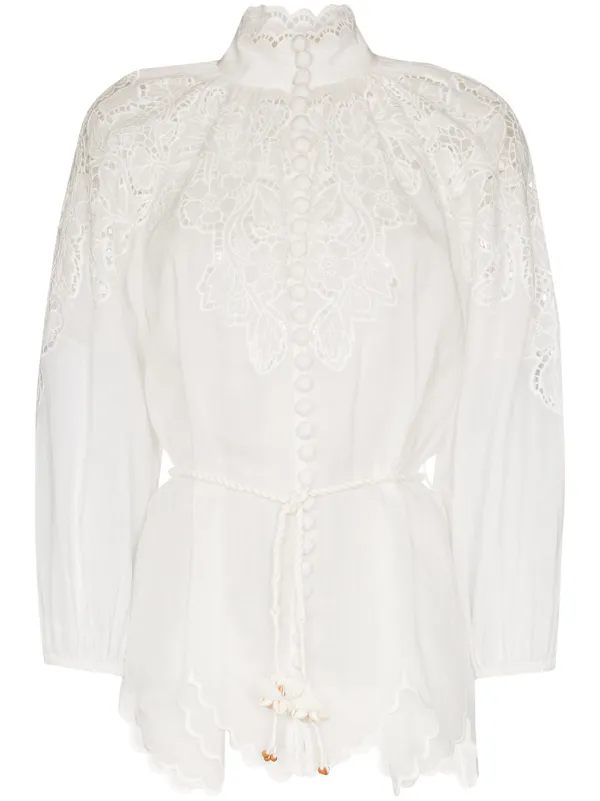 broderie white top