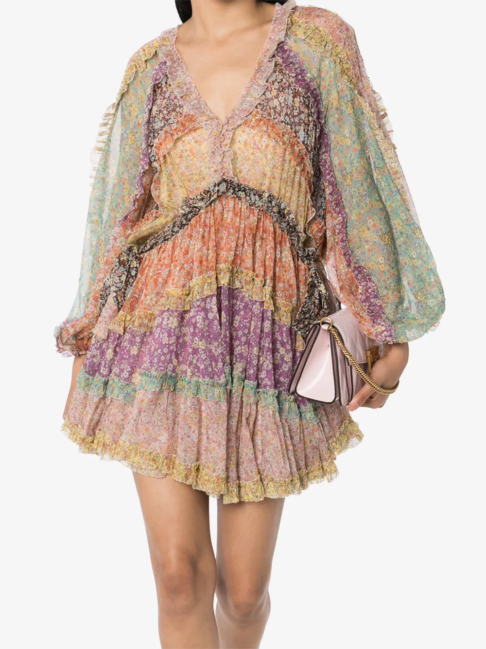 ZIMMERMANN CARNABY PLEATED FLORAL-PRINT MINI DRESS,8033DCAR15095789