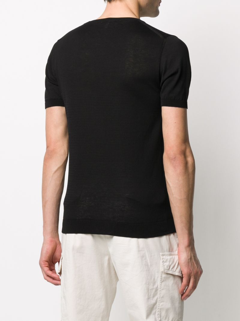 Shop Cenere Gb Crew Neck Knit T-shirt In Black