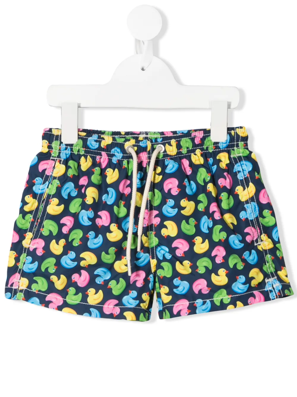 Mc2 Saint Barth Kids' Jean Lighting Duck-print Swim Shorts In Blue