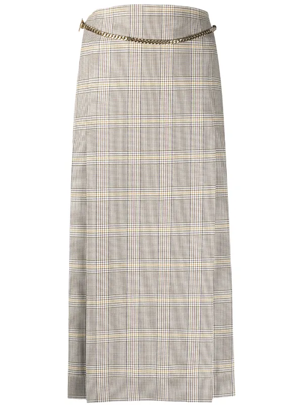 plaid midi skirt