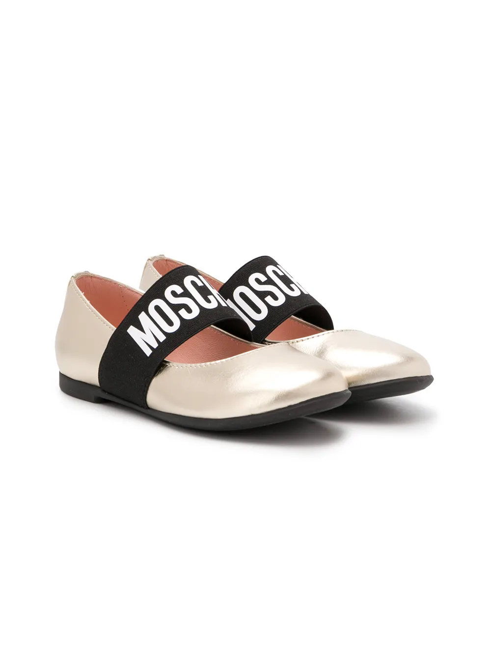 Moschino Kids балетки с круглым носком и логотипом Moschino Kids балетки с круглым носком и логотипом