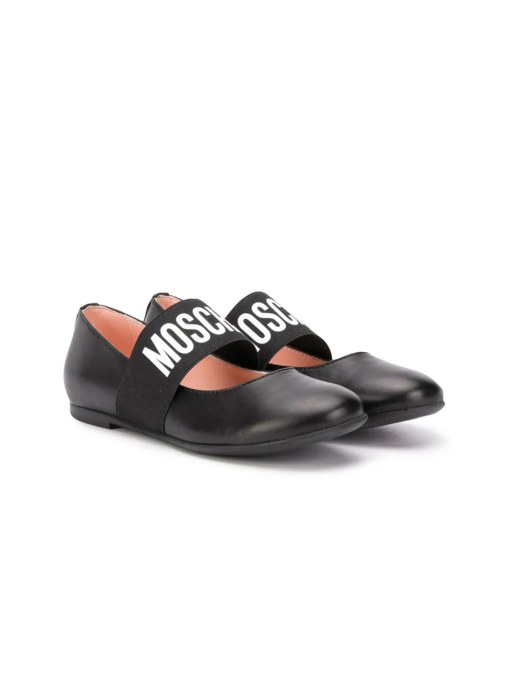 Moschino Kids балетки с круглым носком и логотипом Moschino Kids балетки с круглым носком и логотипом