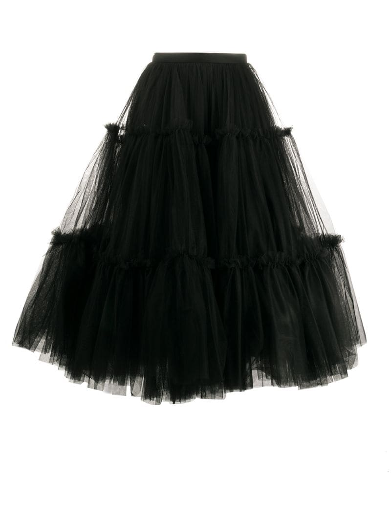 Brognano Tulle Full Shape Skirt In Black