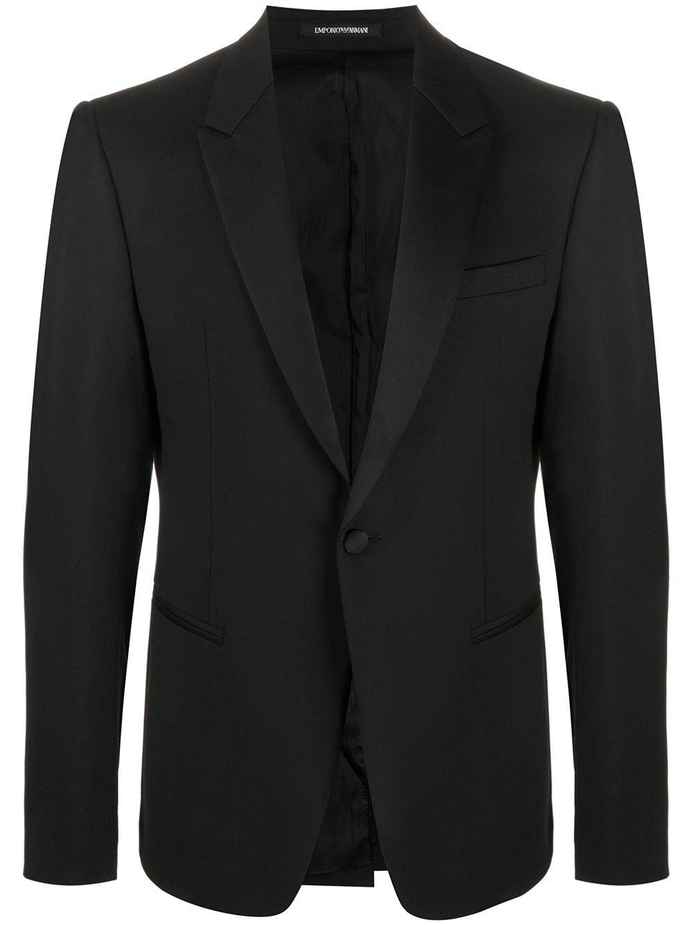 Emporio Armani Single-breasted Wool Suit Jacket In Black