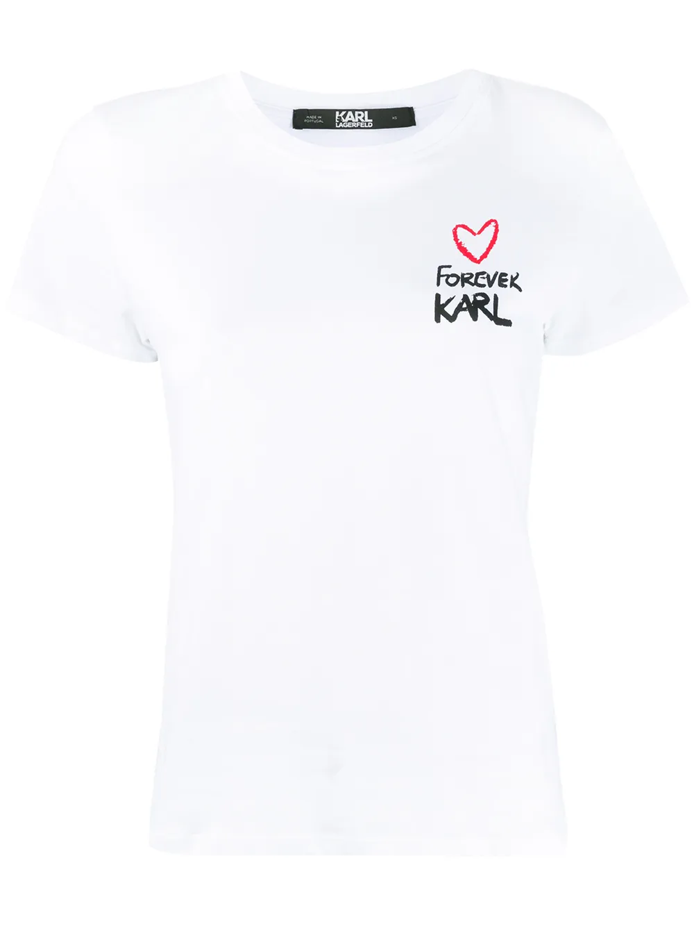 Shop Karl Lagerfeld Forever Karl T-shirt In White