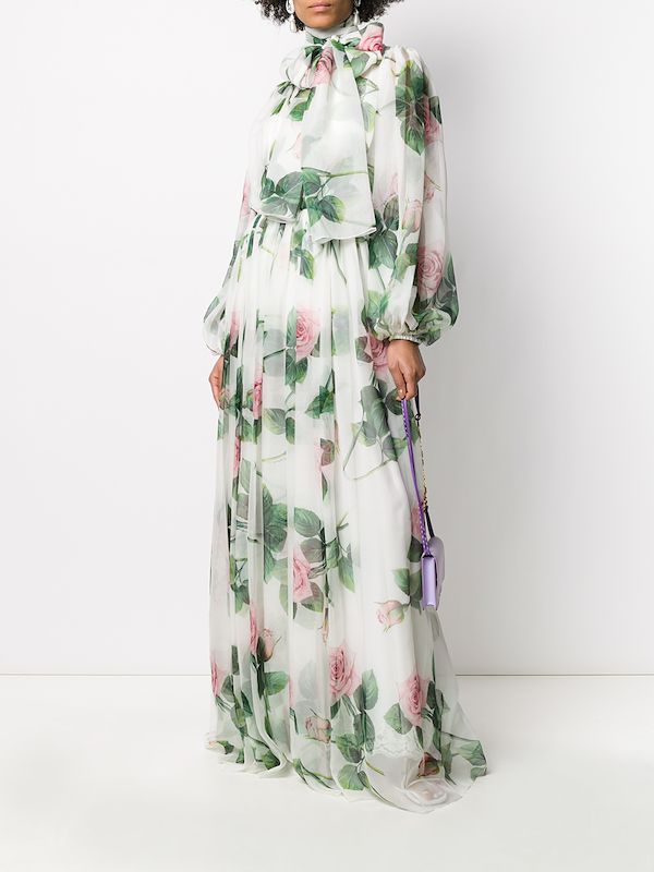 tropical chiffon dress