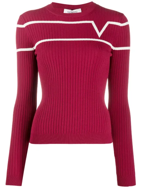 Valentino Garavani logo jacquard crewneck jumper