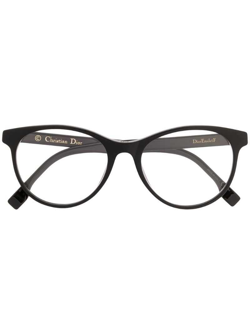 Dior Etôile Round Frame Glasses In Black