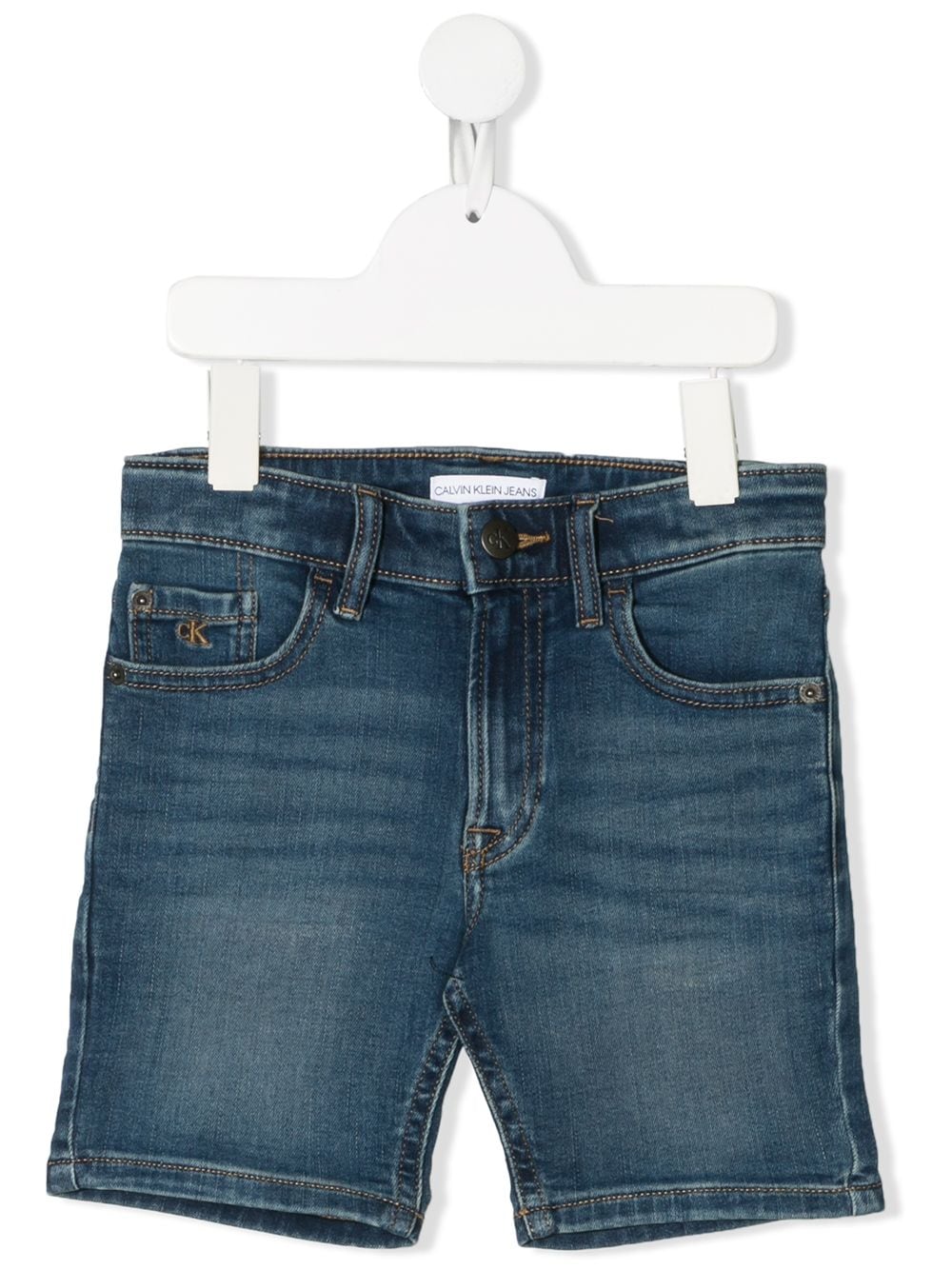 Calvin Klein Kids' Slim Fit Denim Shorts In Blue