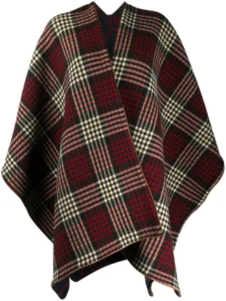 gucci gg交扣与格纹双面斗篷 - farfetch