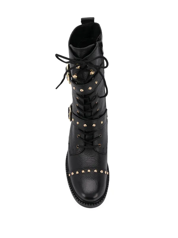 kurt geiger black biker boots