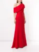 Badgley Mischka فستان بكتف واحد وثنيات