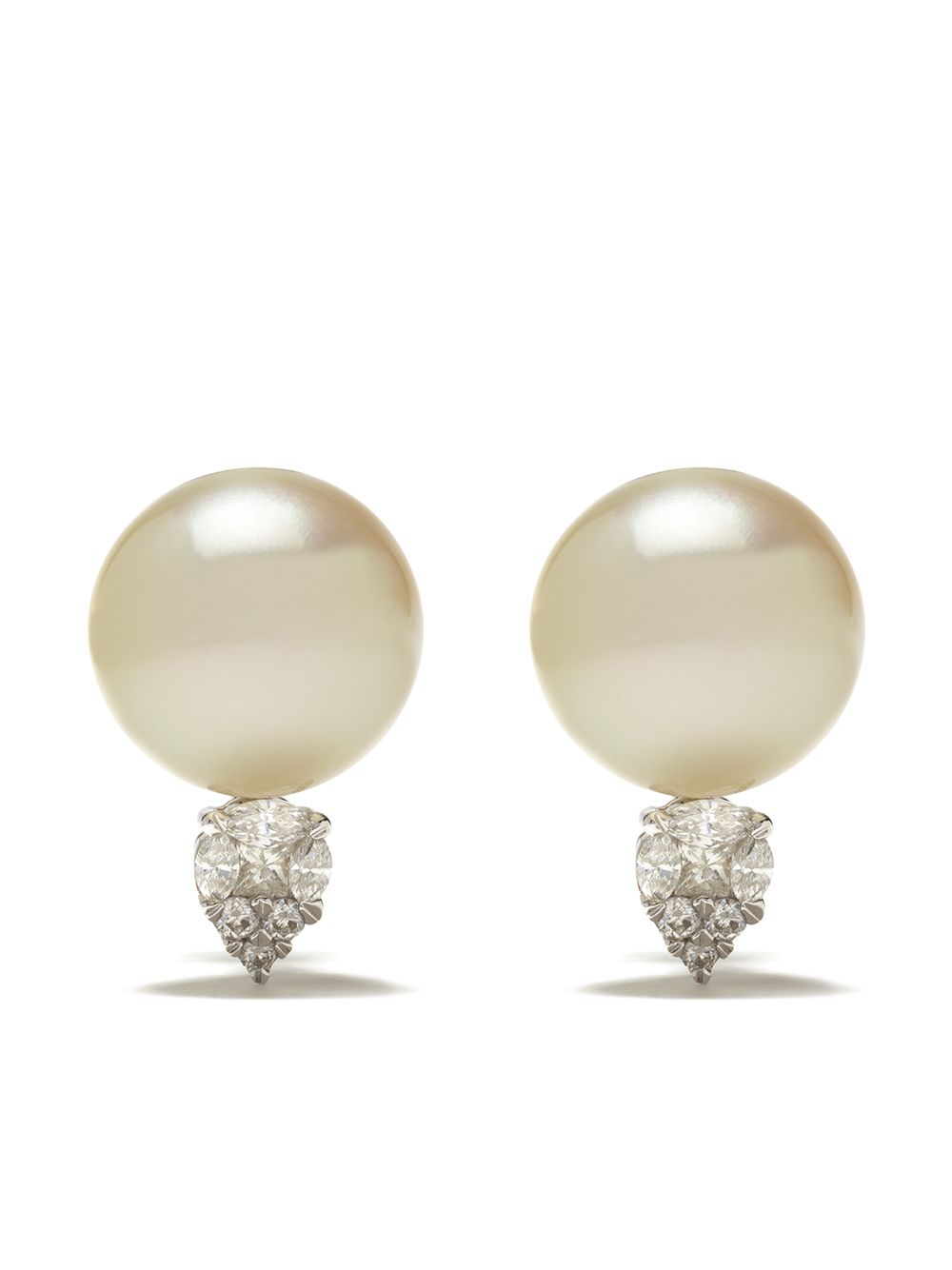 фото Yoko london 18kt white gold classic south sea pearl and diamond earrings